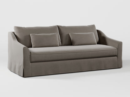 Ikea FARLOV 3-seat sofa cover (with pillows covers) made by Covereo in upholstery named VELVET Warm Grey