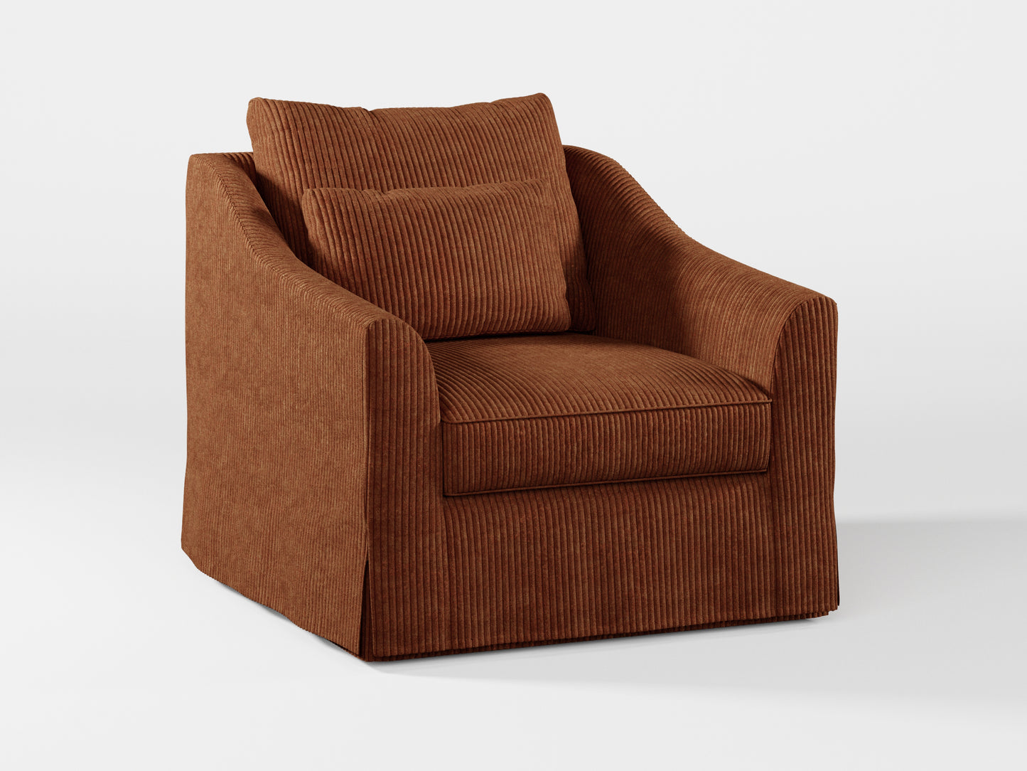 Ikea FARLOV Armchair cover (with pillow cover) made by Covereo in upholstery named COSY Chestnut