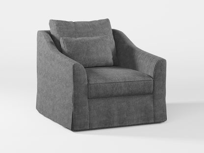 Ikea FARLOV Armchair cover (with pillow cover) made by Covereo in upholstery named COSY Grey Shadow