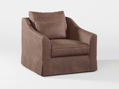 Ikea FARLOV Armchair cover (with pillow cover) made by Covereo in upholstery named ECONUBUCK Dark