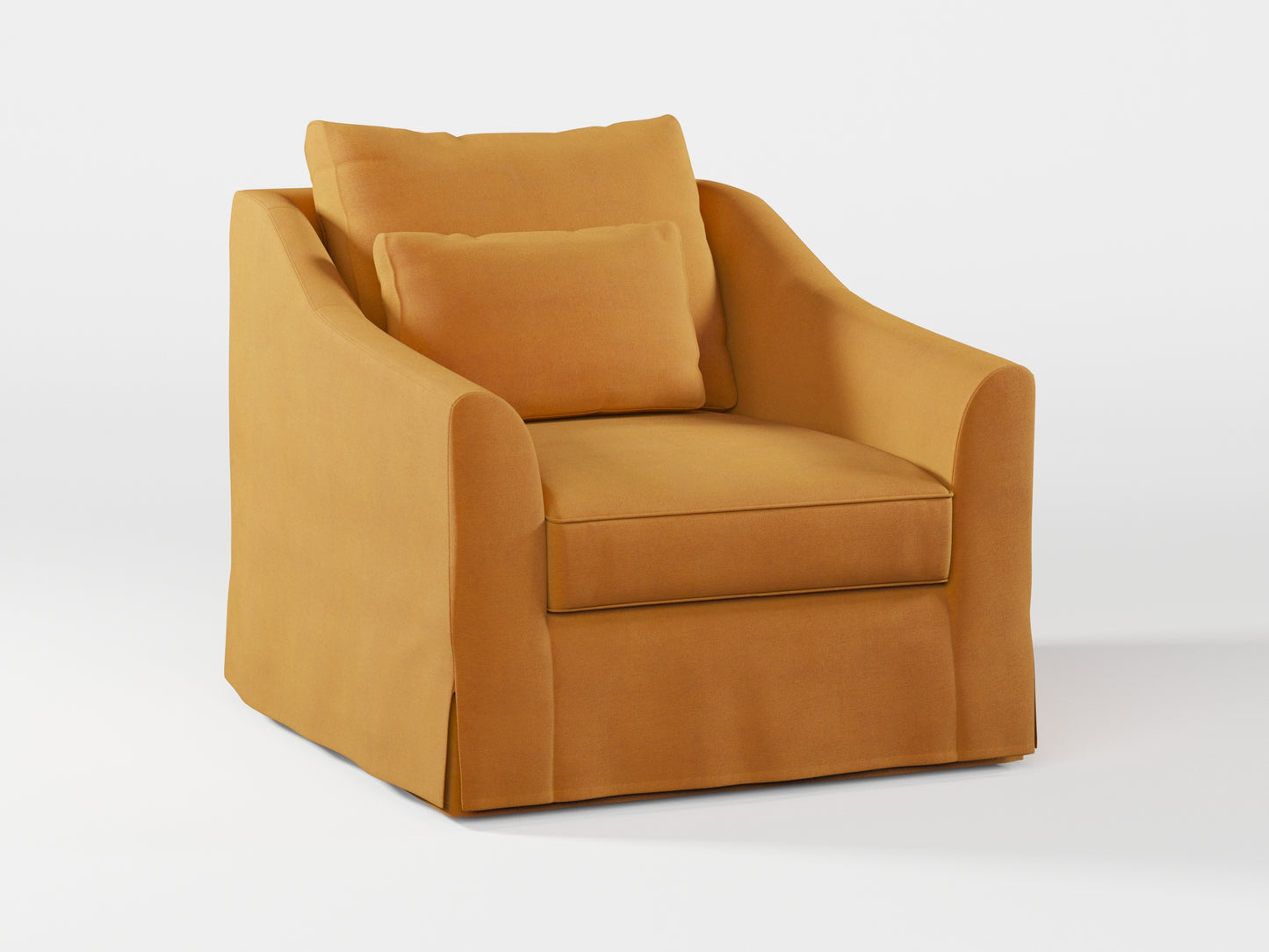 Ikea FARLOV Armchair cover (with pillow cover) made by Covereo in upholstery named OMON Classic Mustard