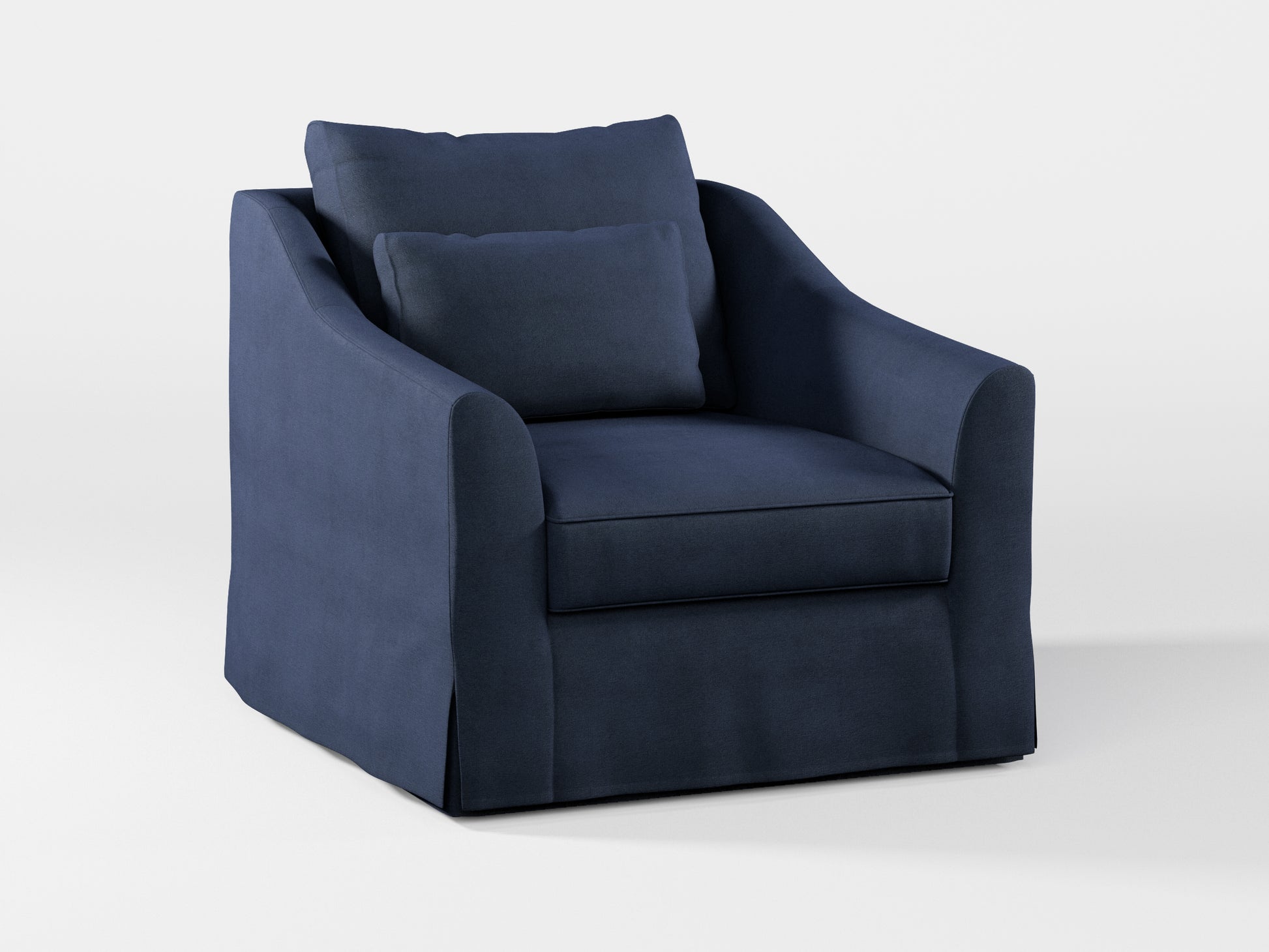 Ikea FARLOV Armchair cover (with pillow cover) made by Covereo in upholstery named OMON Elegant Marine