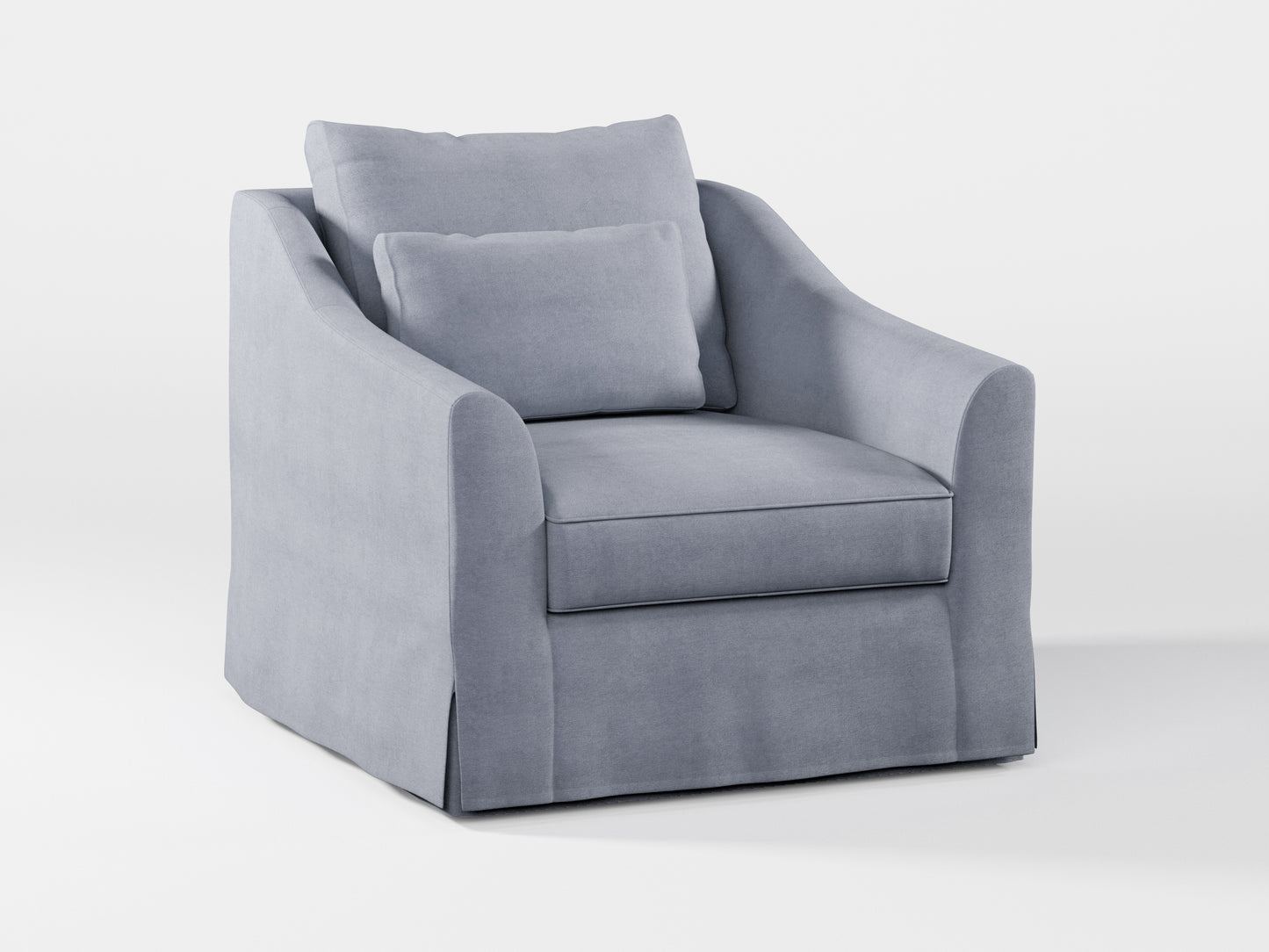 Ikea FARLOV Armchair cover (with pillow cover) made by Covereo in upholstery named OMON Industrial Grey