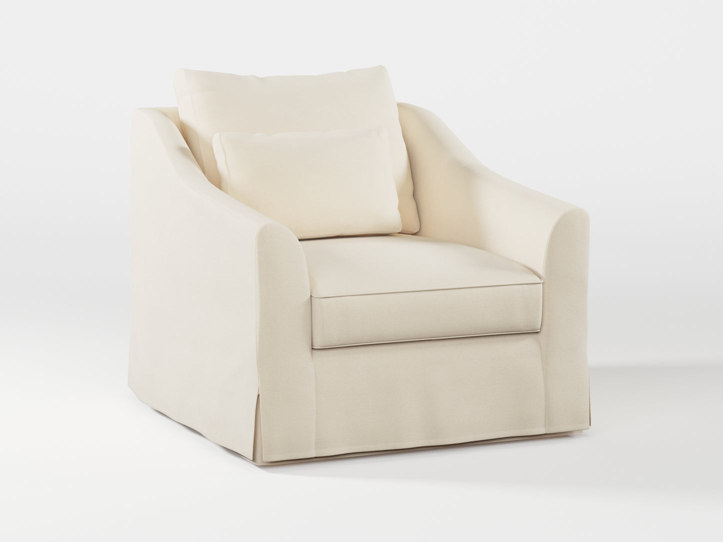 Ikea FARLOV Armchair cover (with pillow cover) made by Covereo in upholstery named OMON Natural Beige