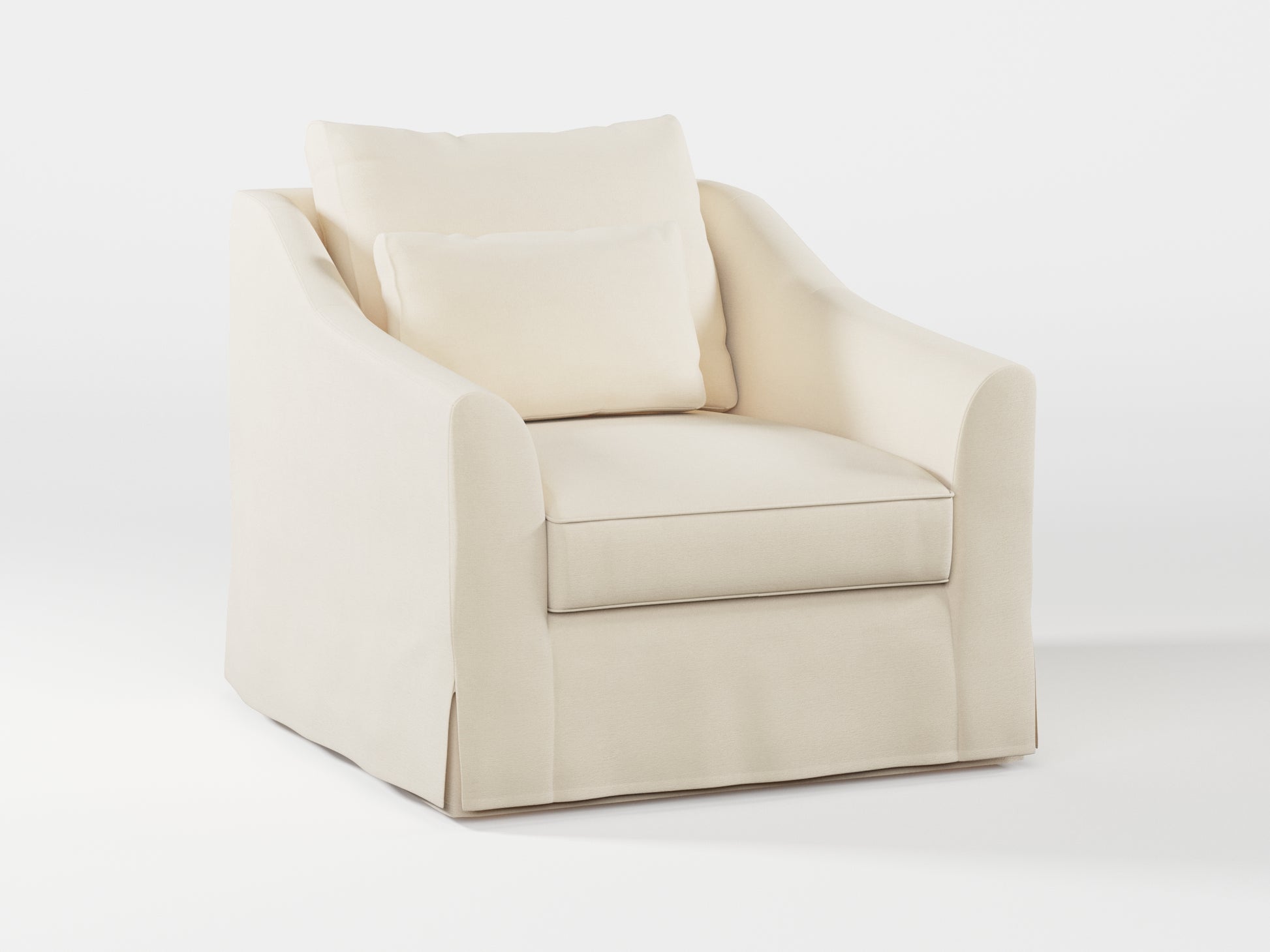 Ikea FARLOV Armchair cover (with pillow cover) made by Covereo in upholstery named OMON Natural Beige