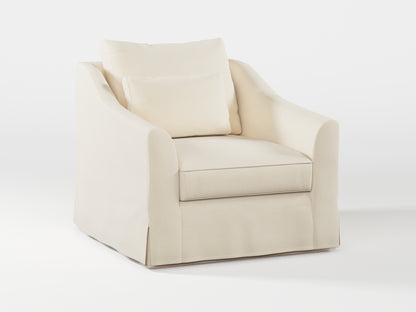 Ikea FARLOV Armchair cover (with pillow cover) made by Covereo in upholstery named OMON Natural Beige