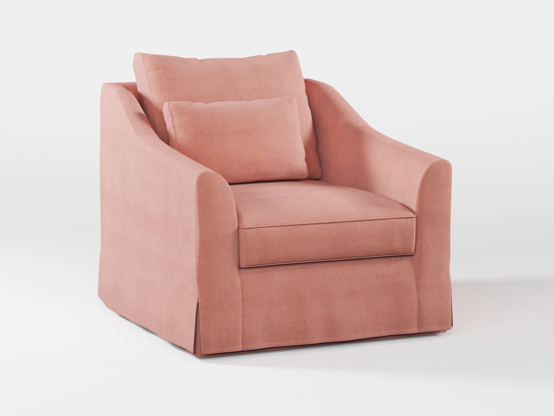 Ikea FARLOV Armchair cover (with pillow cover) made by Covereo in upholstery named OMON Powder Rose