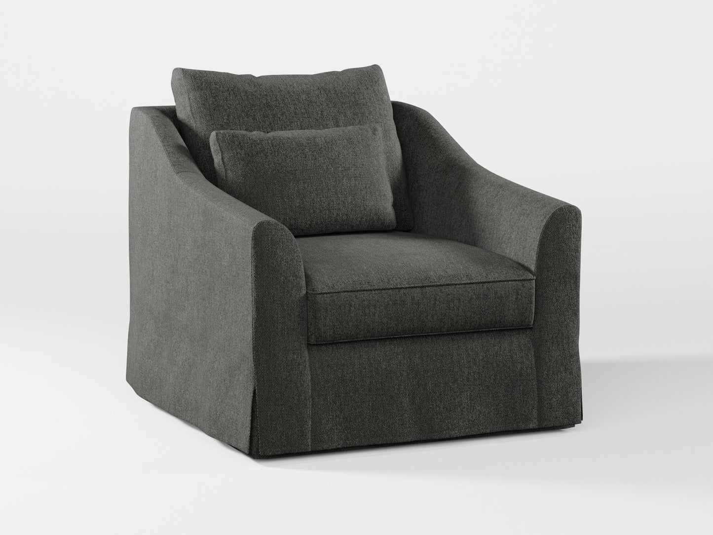 Ikea FARLOV Armchair cover (with pillow cover) made by Covereo in upholstery named MONTANA Dark Grey