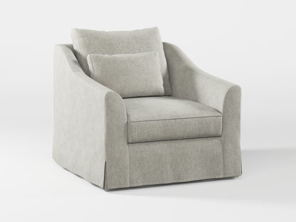 Ikea FARLOV Armchair cover (with pillow cover) made by Covereo in upholstery named MONTANA Light Grey