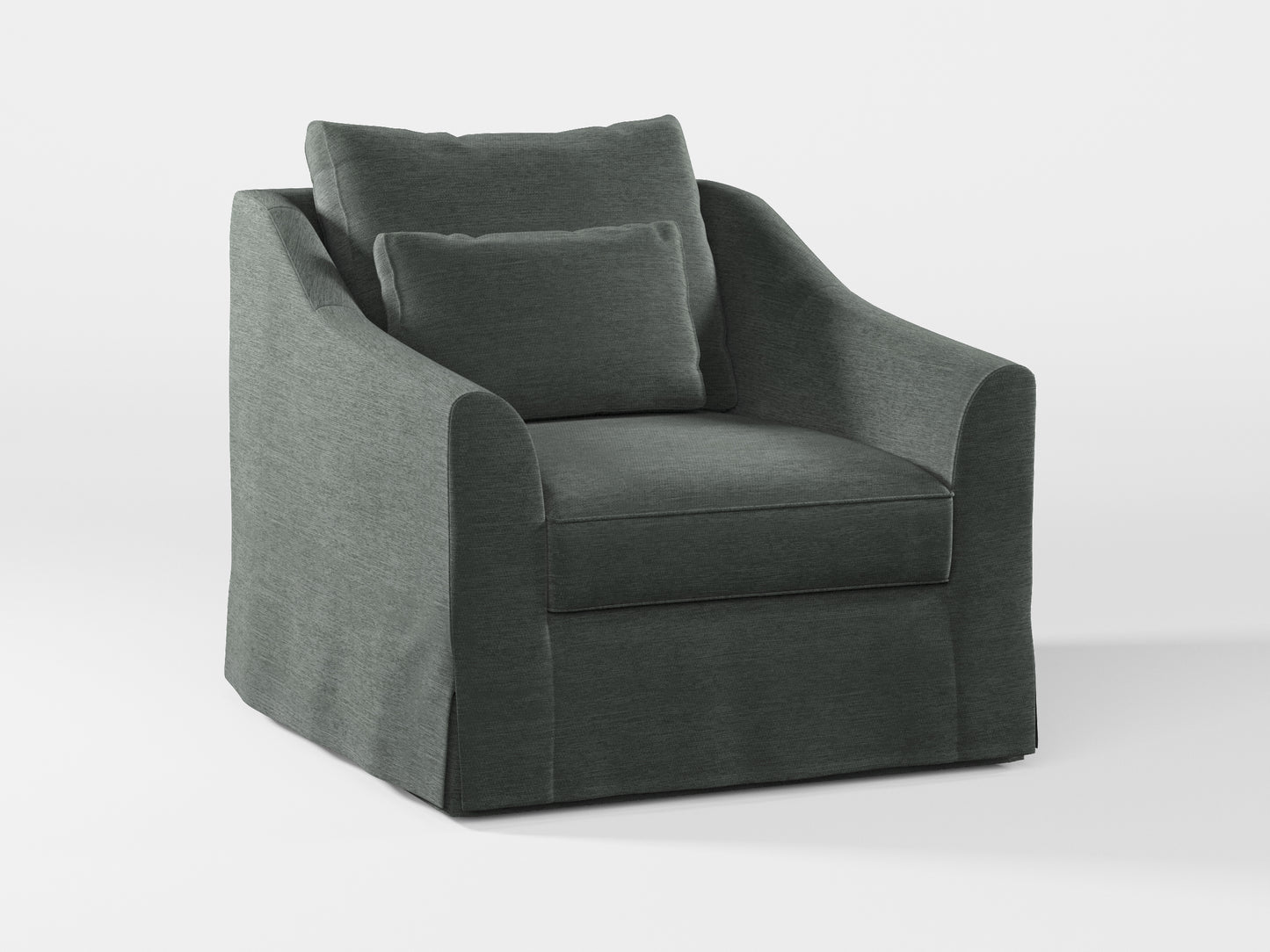 Ikea FARLOV Armchair cover (with pillow cover) made by Covereo in upholstery named PECADLY Evening Grey