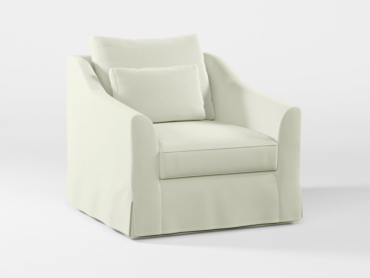 Ikea FARLOV Armchair cover (with pillow cover) made by Covereo in upholstery named PECADLY Ivory Touch