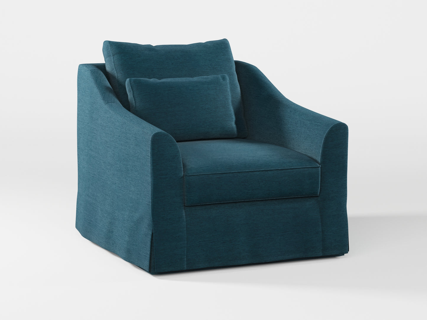 Ikea FARLOV Armchair cover (with pillow cover) made by Covereo in upholstery named PECADLY Ocean Blue