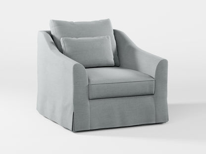 Ikea FARLOV Armchair cover (with pillow cover) made by Covereo in upholstery named PECADLY Pebble Grey