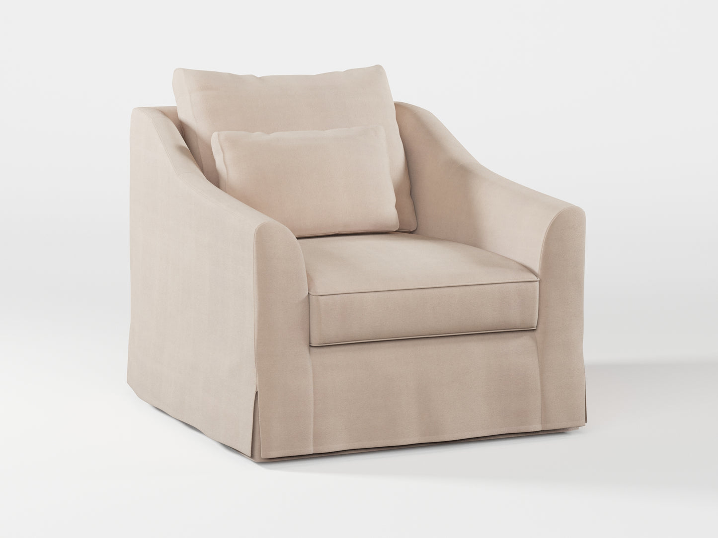 Ikea FARLOV Armchair cover (with pillow cover) made by Covereo in upholstery named TUNSO Nude Four