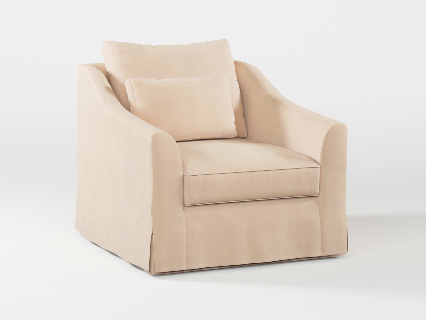 Ikea FARLOV Armchair cover (with pillow cover) made by Covereo in upholstery named TUNSO Nude Three