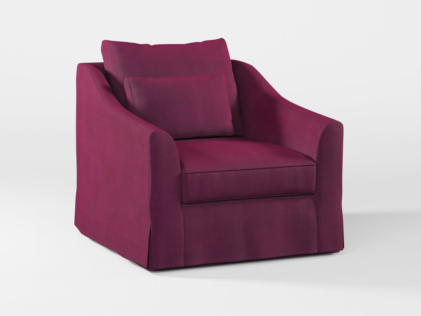 Ikea FARLOV Armchair cover (with pillow cover) made by Covereo in upholstery named TUNSO Violet Pansy