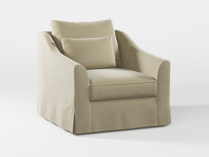 Ikea FARLOV Armchair cover (with pillow cover) made by Covereo in upholstery named VELVET Ashen Beige