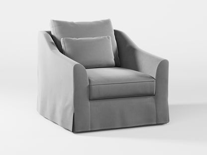 Ikea FARLOV Armchair cover (with pillow cover) made by Covereo in upholstery named VELVET Cool Grey