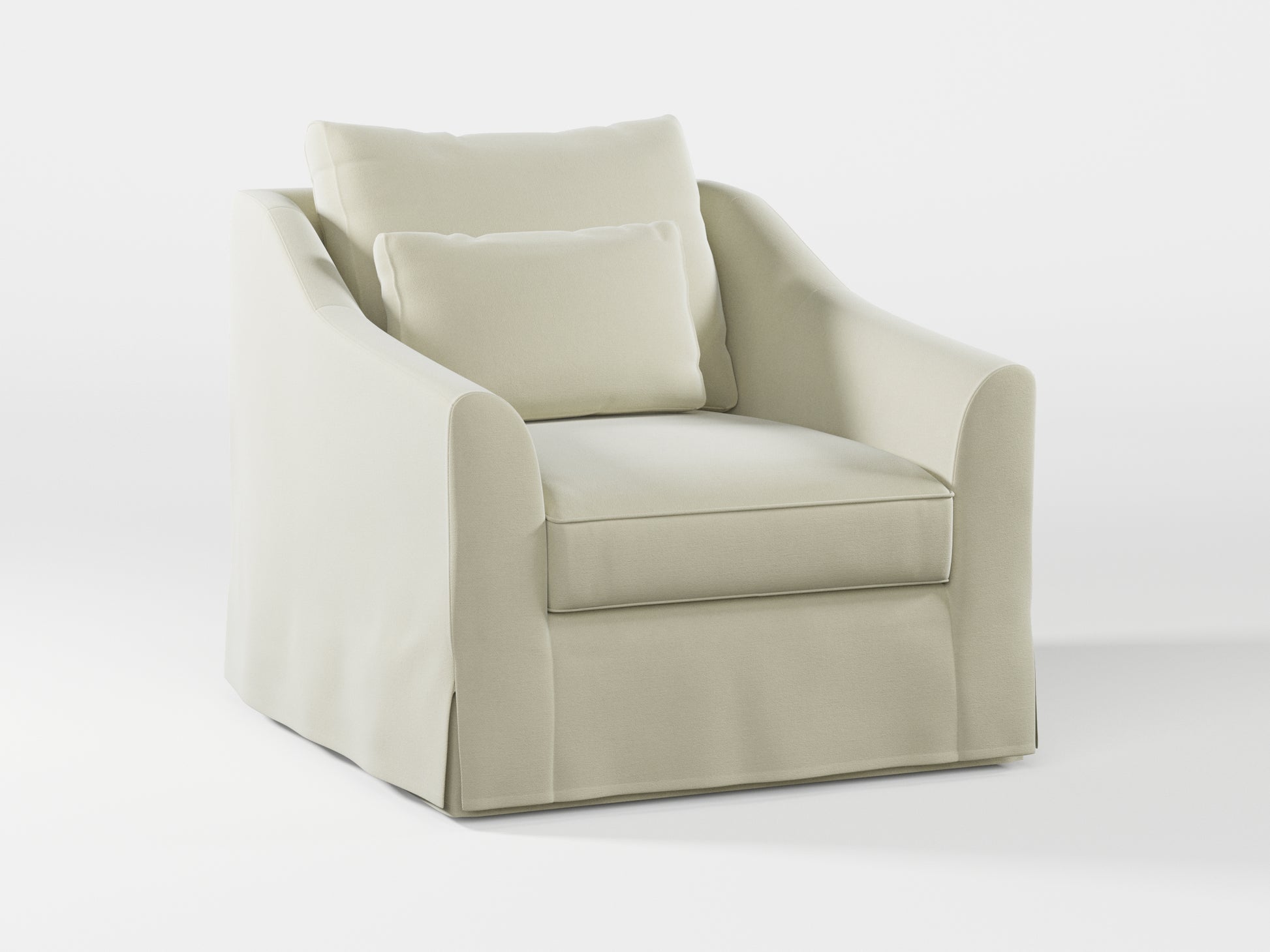 Ikea FARLOV Armchair cover (with pillow cover) made by Covereo in upholstery named VELVET Frosty Morning