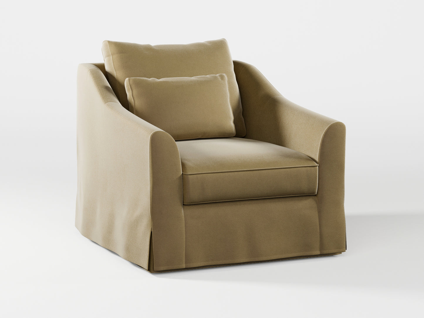 Ikea FARLOV Armchair cover (with pillow cover) made by Covereo in upholstery named VELVET Golden Hour