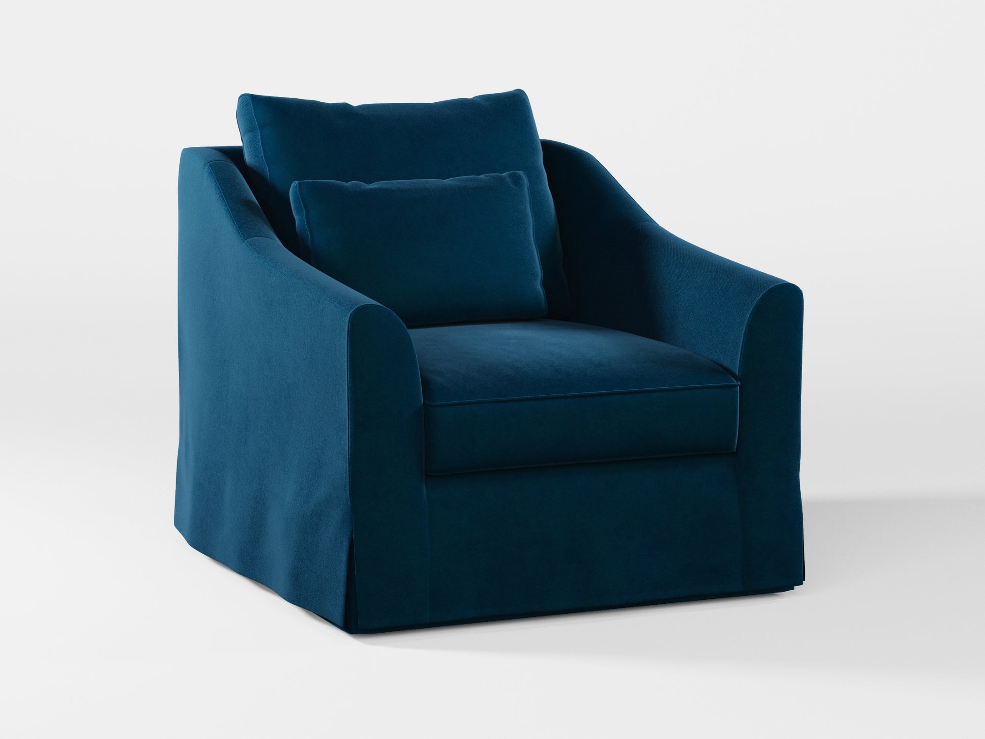 Ikea FARLOV Armchair cover (with pillow cover) made by Covereo in upholstery named VELVET In the Navy