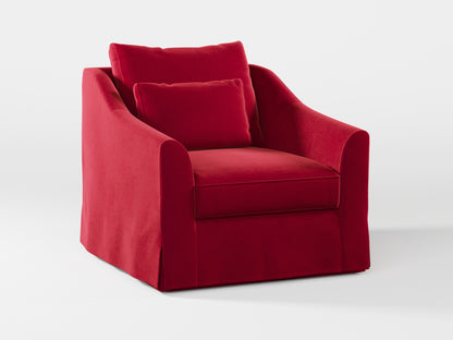 Ikea FARLOV Armchair cover (with pillow cover) made by Covereo in upholstery named VELVET Intense Red