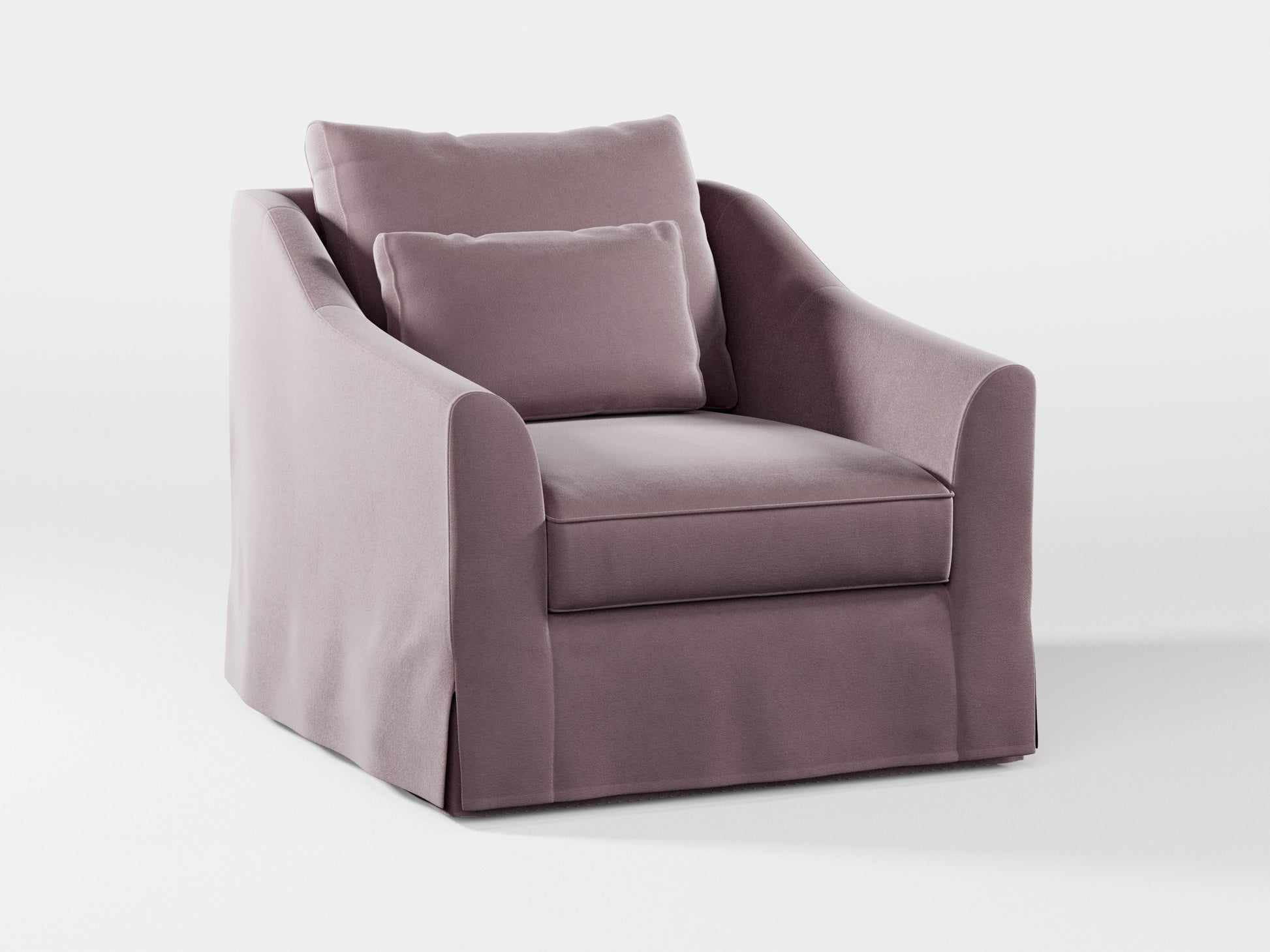 Ikea FARLOV Armchair cover (with pillow cover) made by Covereo in upholstery named VELVET Peaceful Lily