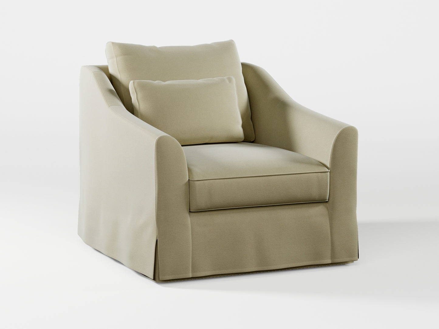 Ikea FARLOV Armchair cover (with pillow cover) made by Covereo in upholstery named VELVET Pearl Cream