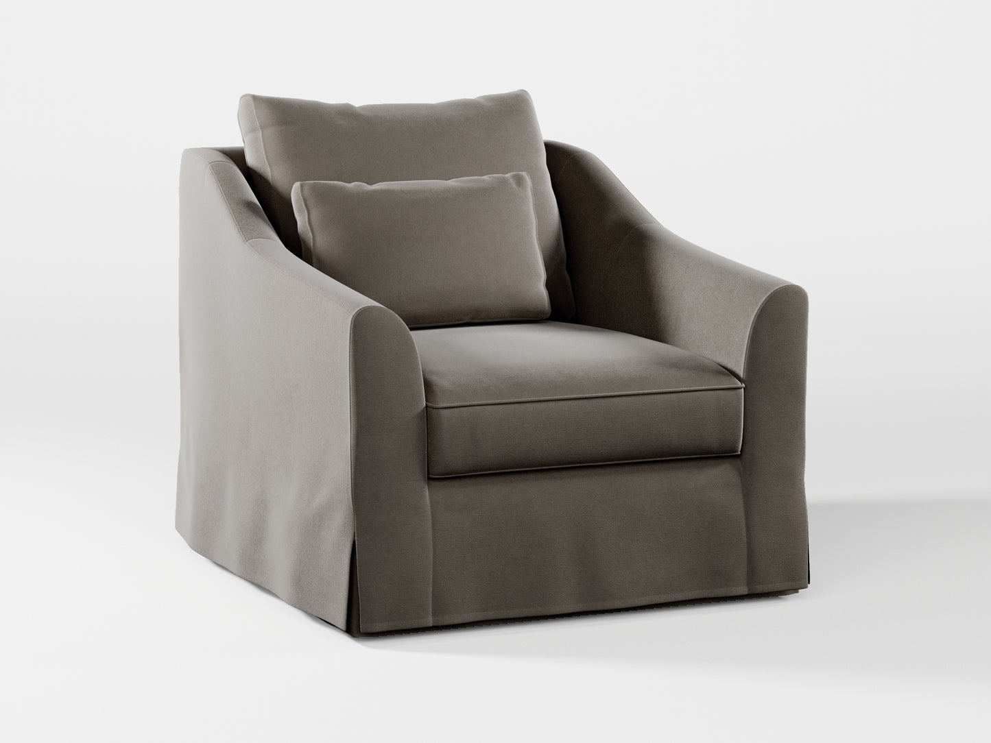 Ikea FARLOV Armchair cover (with pillow cover) made by Covereo in upholstery named VELVET Warm Grey