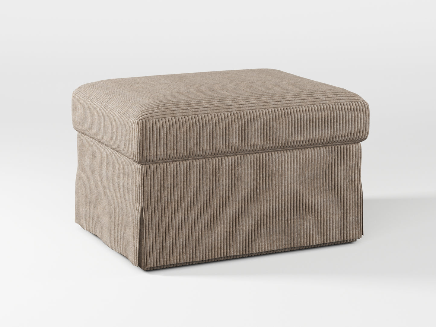 Ikea FARLOV Footstool cover made by Covereo in upholstery named COSY Ashen Sky