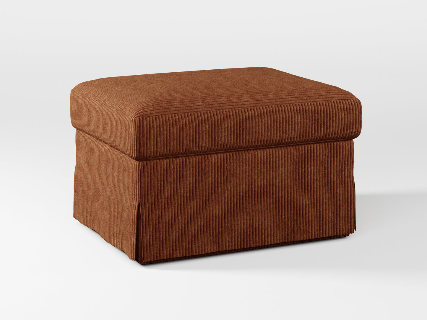 Ikea FARLOV Footstool cover made by Covereo in upholstery named COSY Chestnut