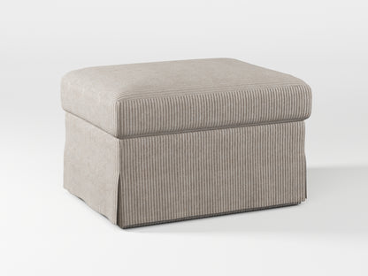 Ikea FARLOV Footstool cover made by Covereo in upholstery named COSY Sea Shell