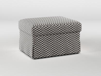 Ikea FARLOV Footstool cover made by Covereo in upholstery named HERRINGBONE Silver