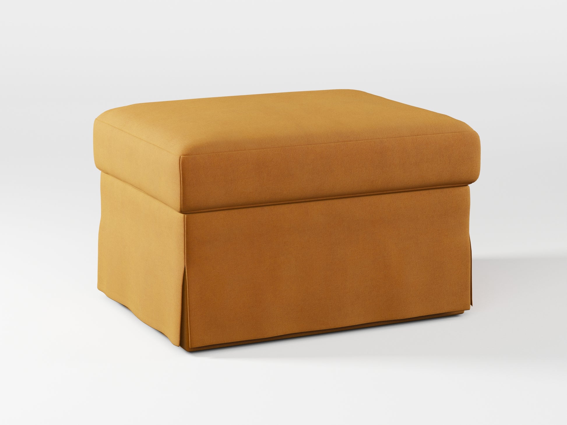 Ikea FARLOV Footstool cover made by Covereo in upholstery named OMON Classic Mustard