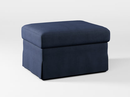 Ikea FARLOV Footstool cover made by Covereo in upholstery named OMON Elegant Marine