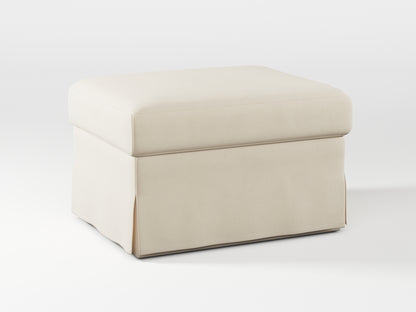 Ikea FARLOV Footstool cover made by Covereo in upholstery named OMON Natural Beige