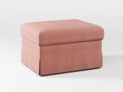 Ikea FARLOV Footstool cover made by Covereo in upholstery named OMON Powder Rose