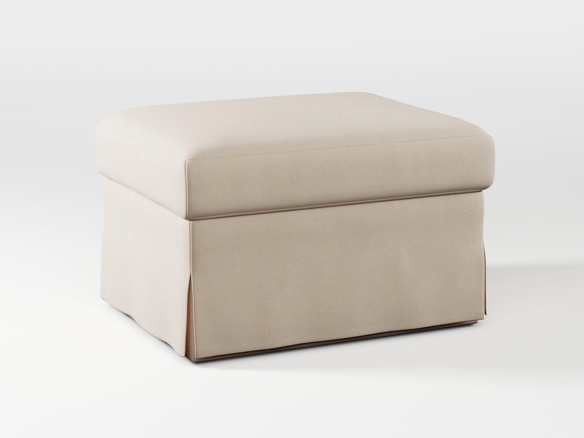 Ikea FARLOV Footstool cover made by Covereo in upholstery named OMON Vintage Beige