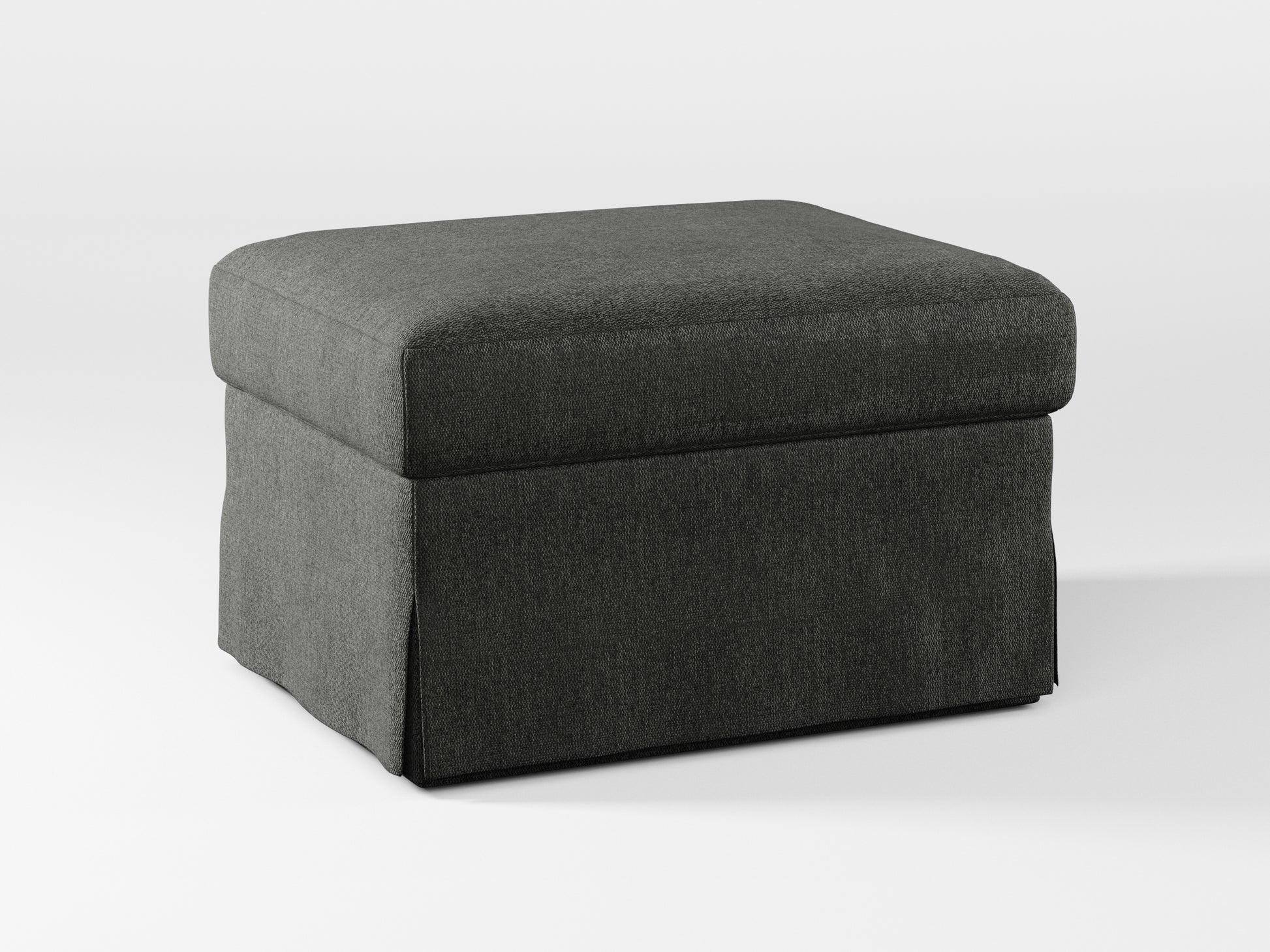 Ikea FARLOV Footstool cover made by Covereo in upholstery named MONTANA Dark Grey