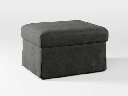 Ikea FARLOV Footstool cover made by Covereo in upholstery named MONTANA Dark Grey