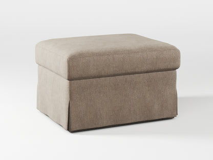 Ikea FARLOV Footstool cover made by Covereo in upholstery named MONTANA Gravel Beige