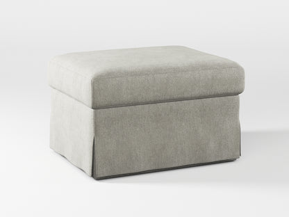 Ikea FARLOV Footstool cover made by Covereo in upholstery named MONTANA Light Grey