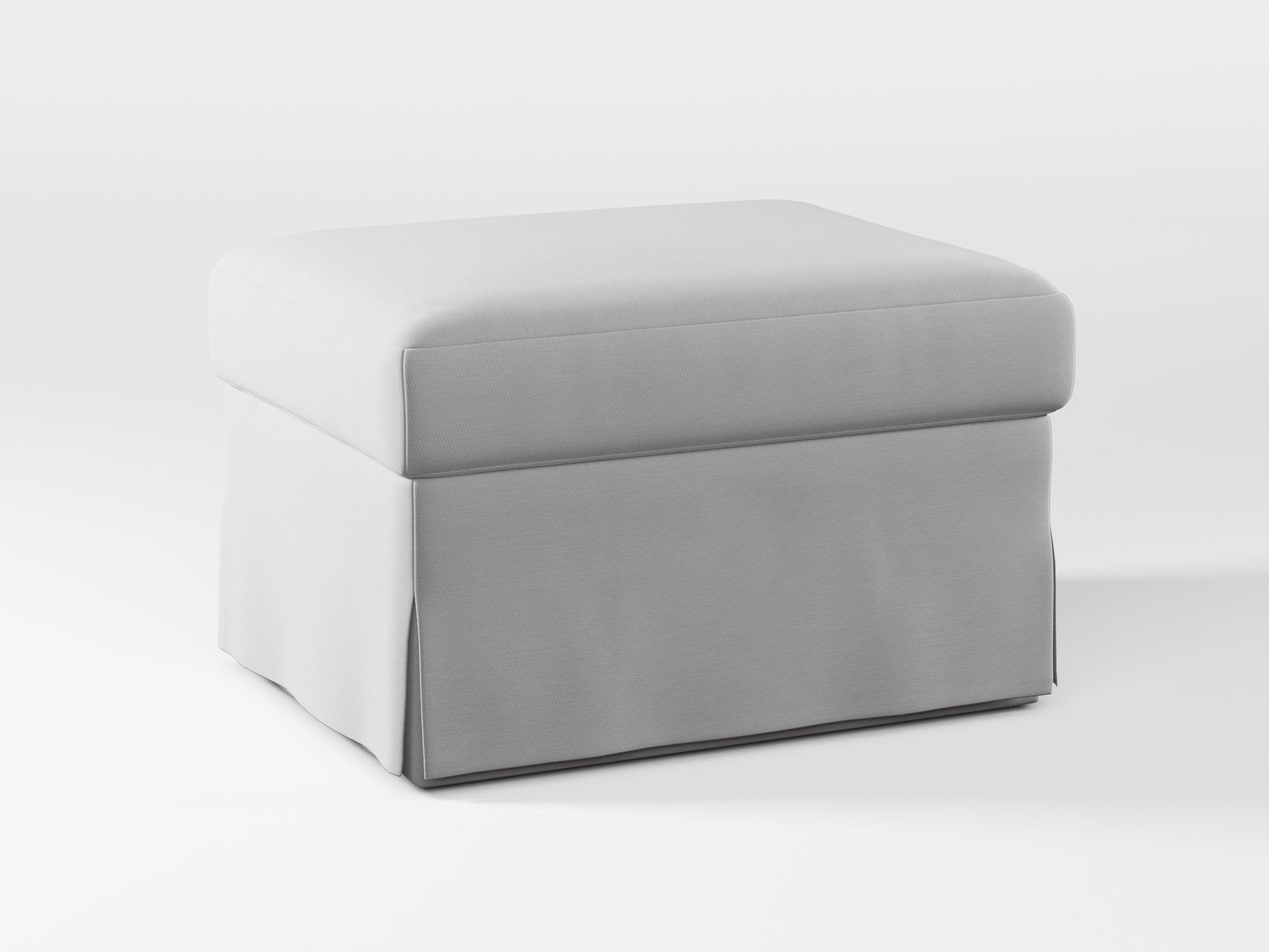 Ikea FARLOV Footstool cover made by Covereo in upholstery named PECADLY Air Grey