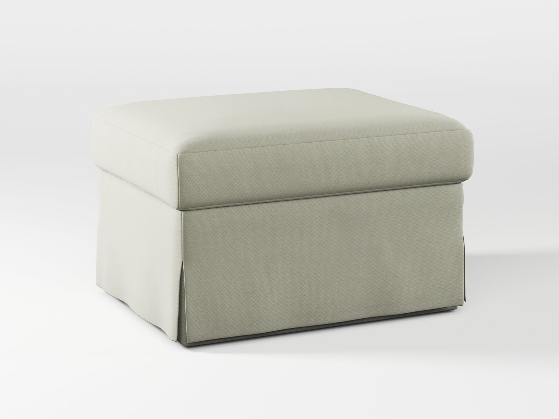 Ikea FARLOV Footstool cover made by Covereo in upholstery named PECADLY Dusty Beige