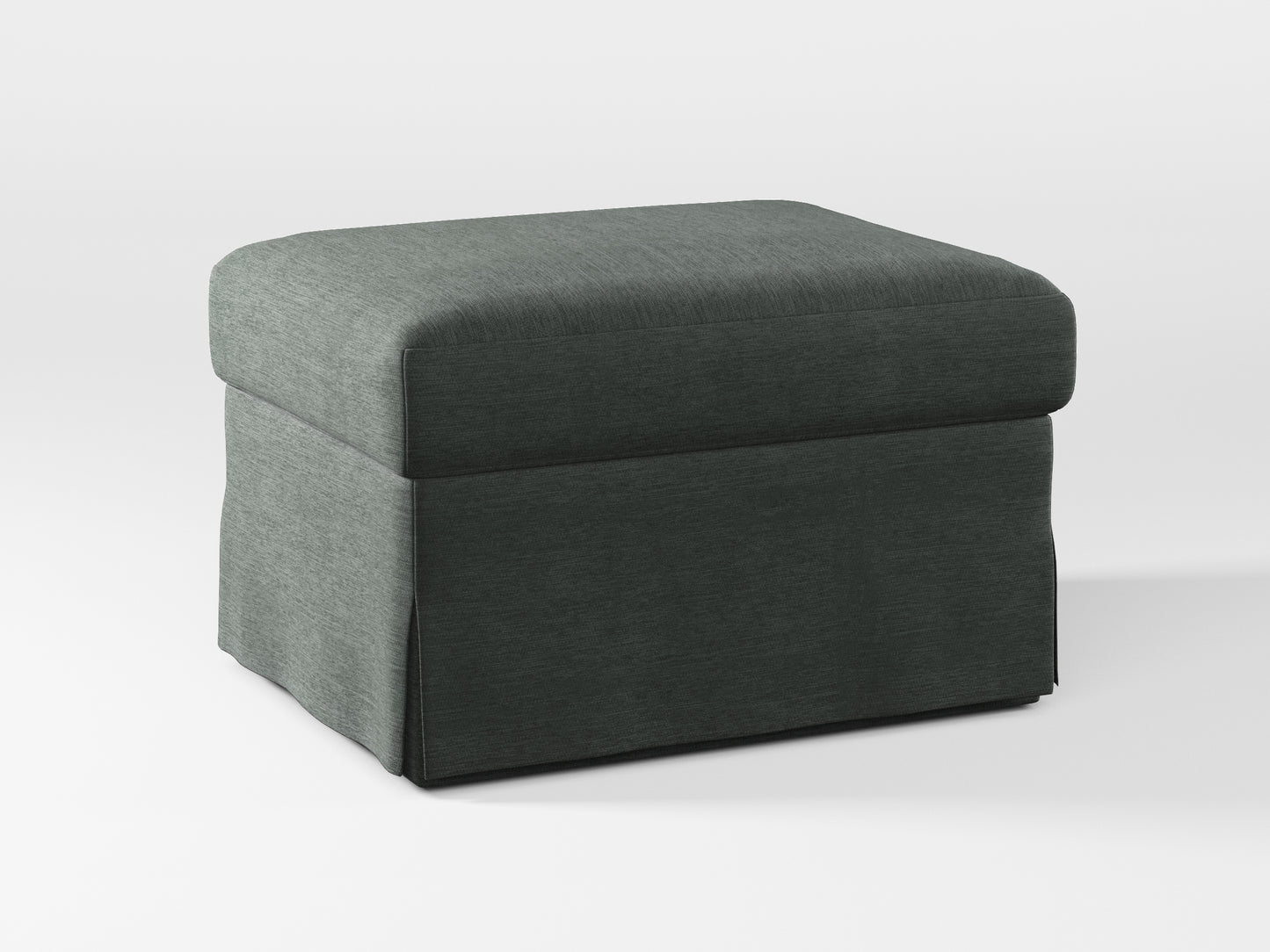 Ikea FARLOV Footstool cover made by Covereo in upholstery named PECADLY Evening Grey