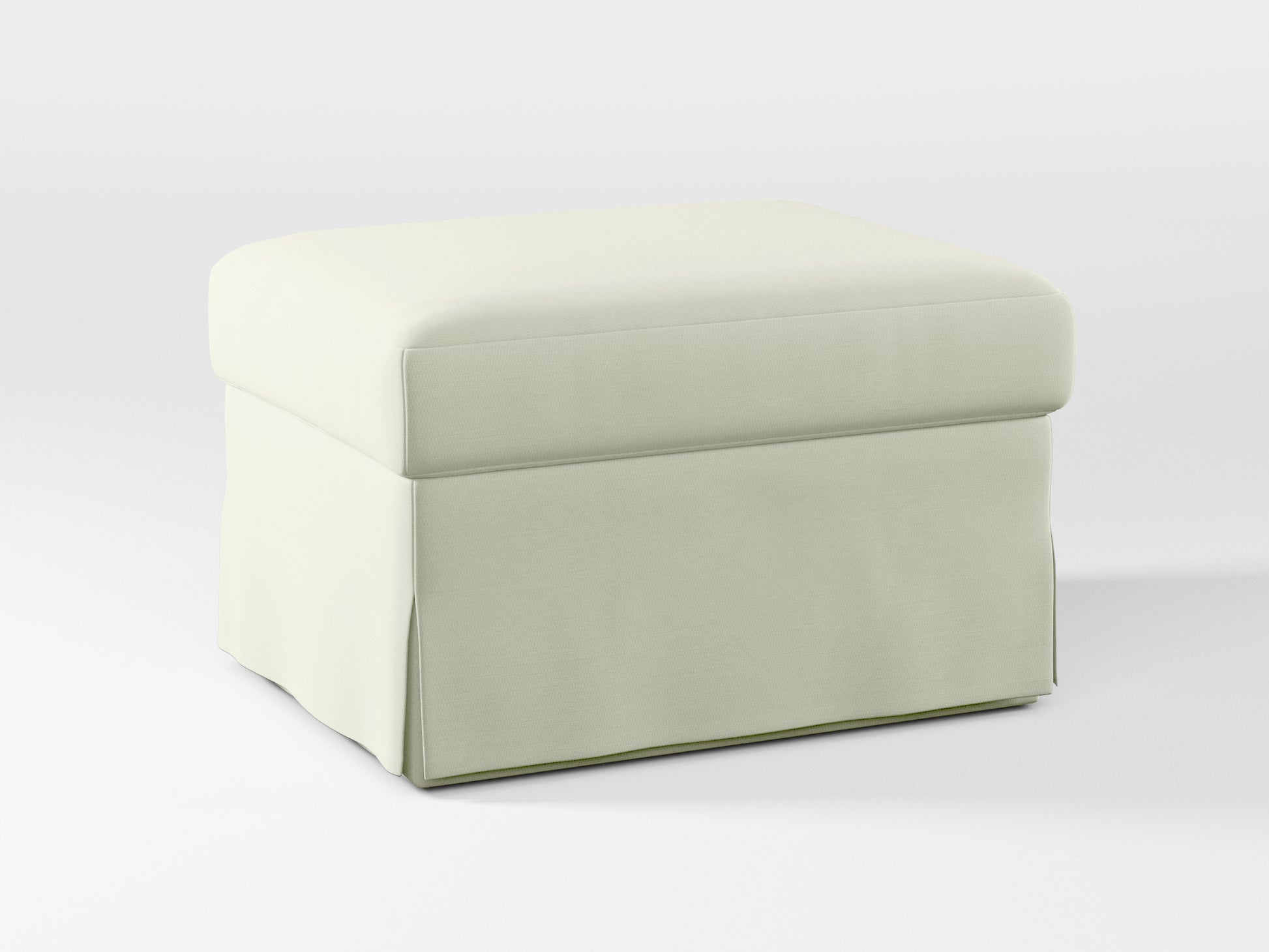 Ikea FARLOV Footstool cover made by Covereo in upholstery named PECADLY Ivory Touch