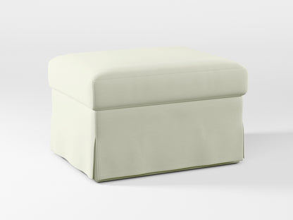 Ikea FARLOV Footstool cover made by Covereo in upholstery named PECADLY Ivory Touch