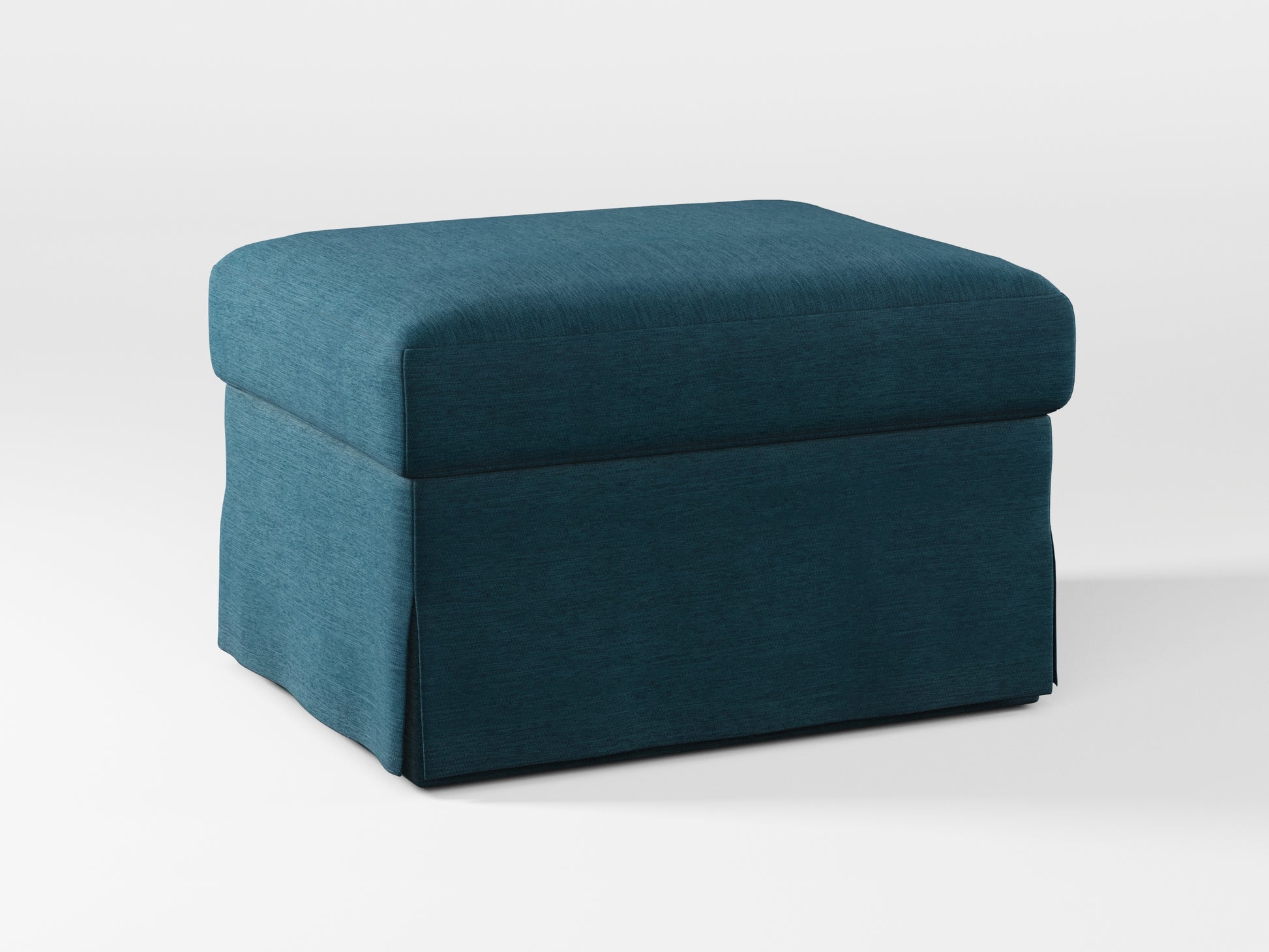 Ikea FARLOV Footstool cover made by Covereo in upholstery named PECADLY Ocean Blue