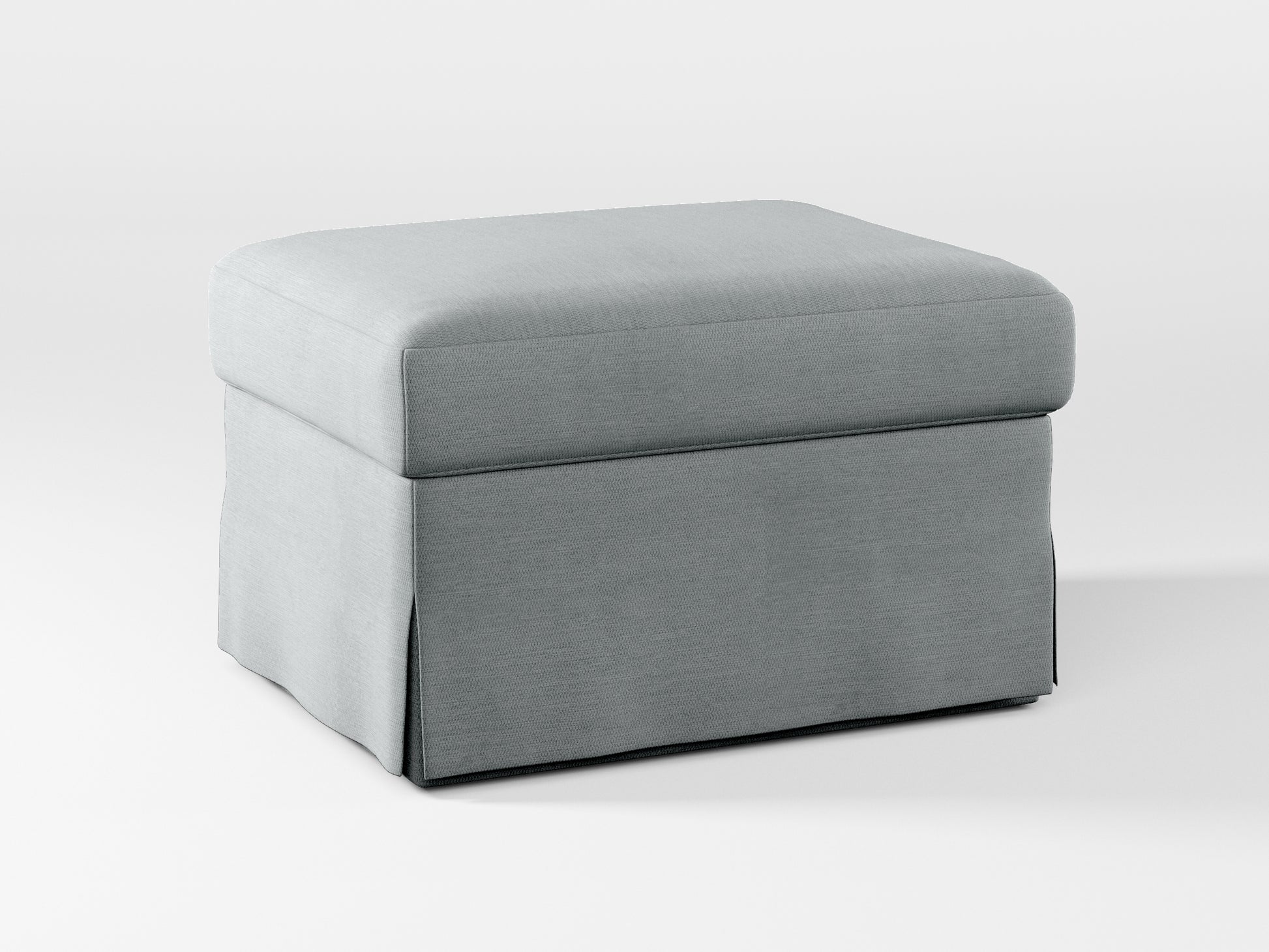 Ikea FARLOV Footstool cover made by Covereo in upholstery named PECADLY Pebble Grey