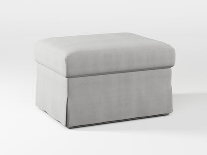 Ikea FARLOV Footstool cover made by Covereo in upholstery named TUNSO Grey One